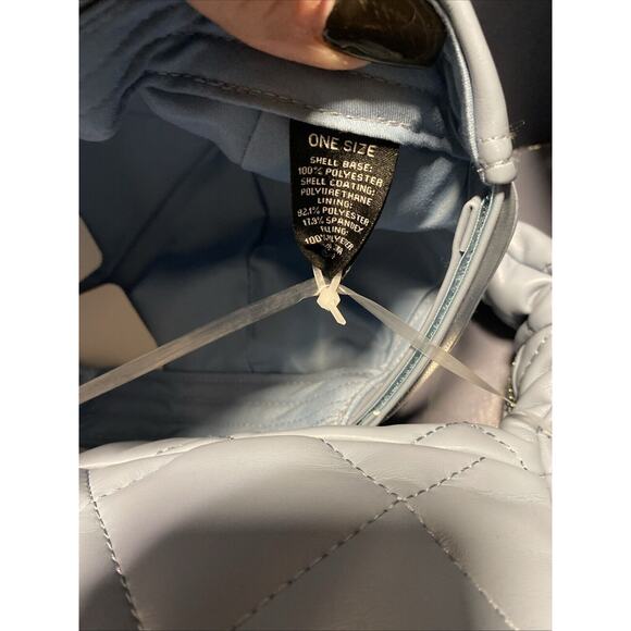 STEVE MADDEN Light Blue 2 Piece Gift Set Quilted Nylon Hobo Bag & Baseball Cap - Picture 5 of 16